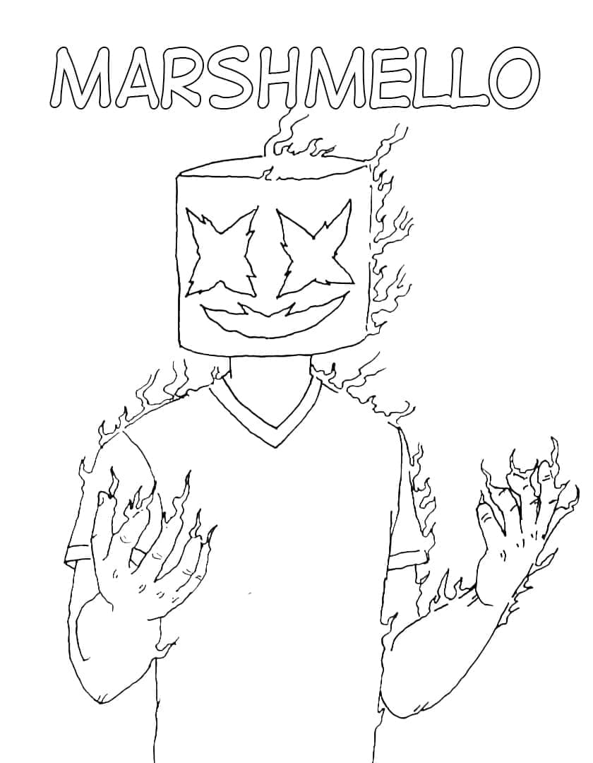 Powerful Marshmello Coloring Page Download Print Or Color Online For Free