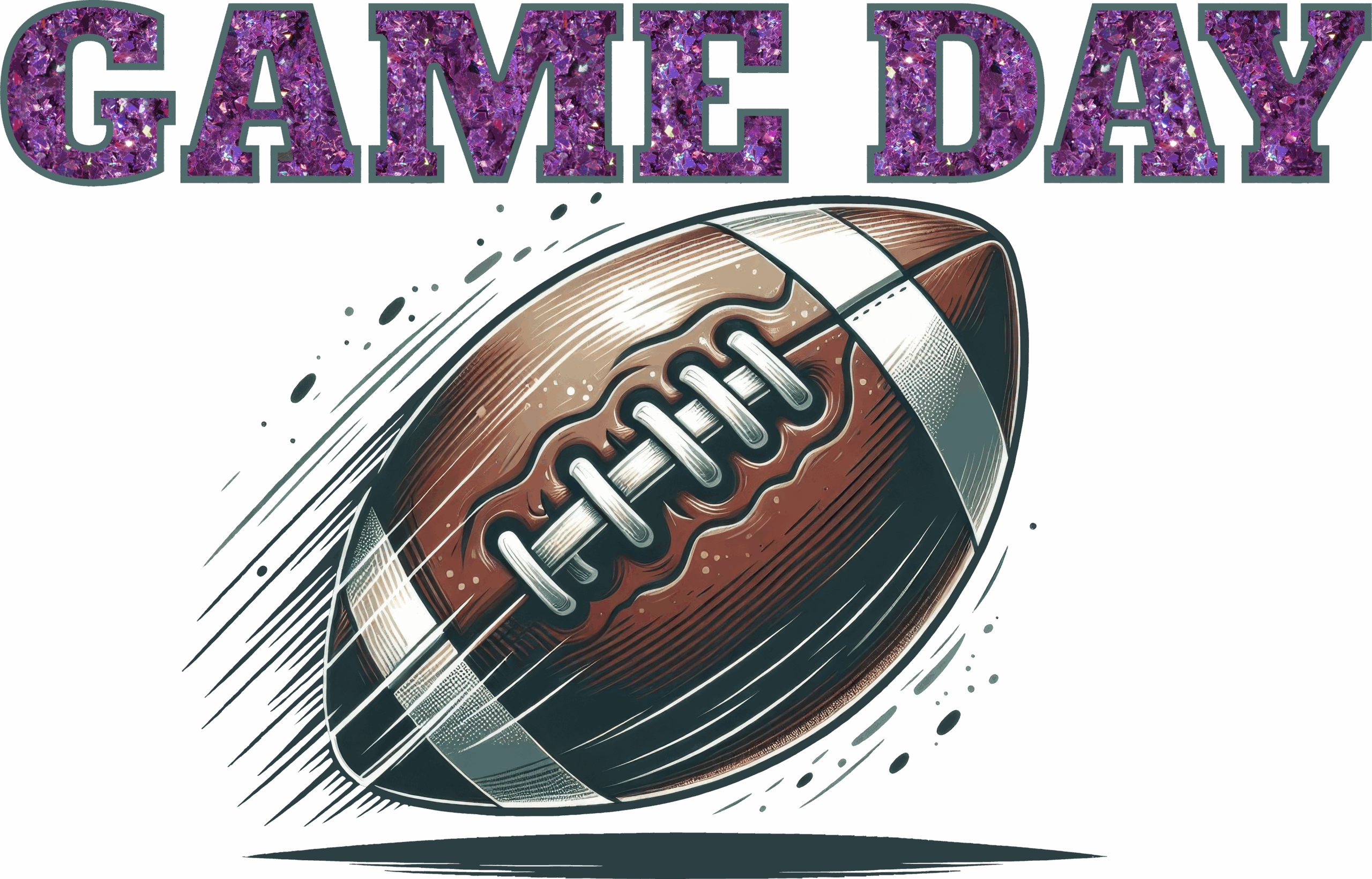 Print Ready Football Game Day Glitter