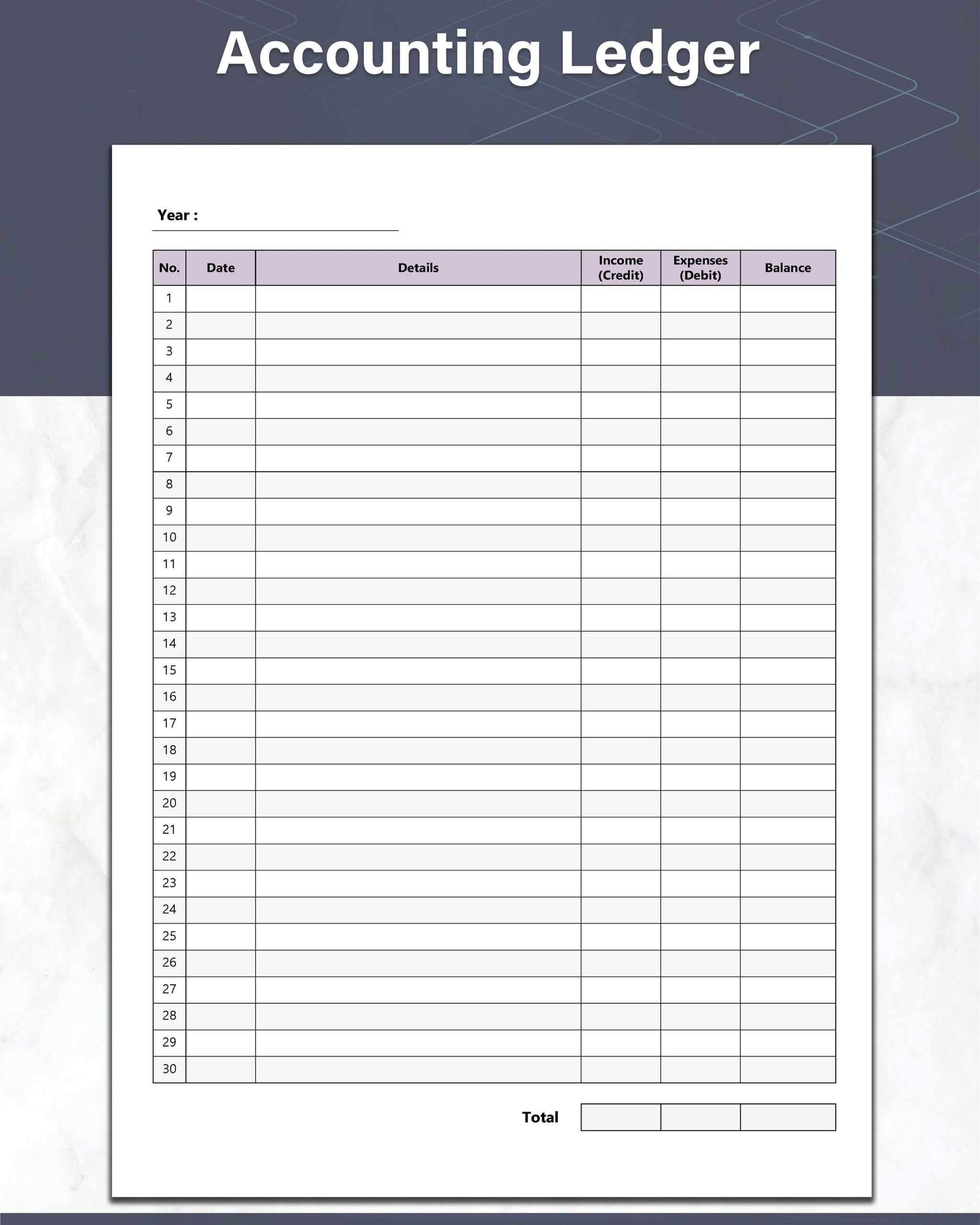 Printable Accounting Ledger Sheets And Money Tracker Ideal General Ledger For Your Small Business Bookkeeping Yearly Format Violet Etsy