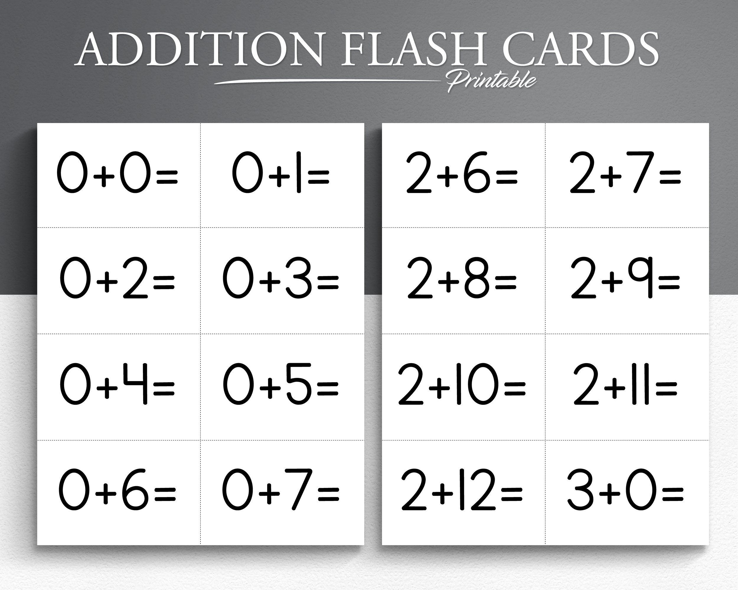 Free Printable Addition Flash Cards