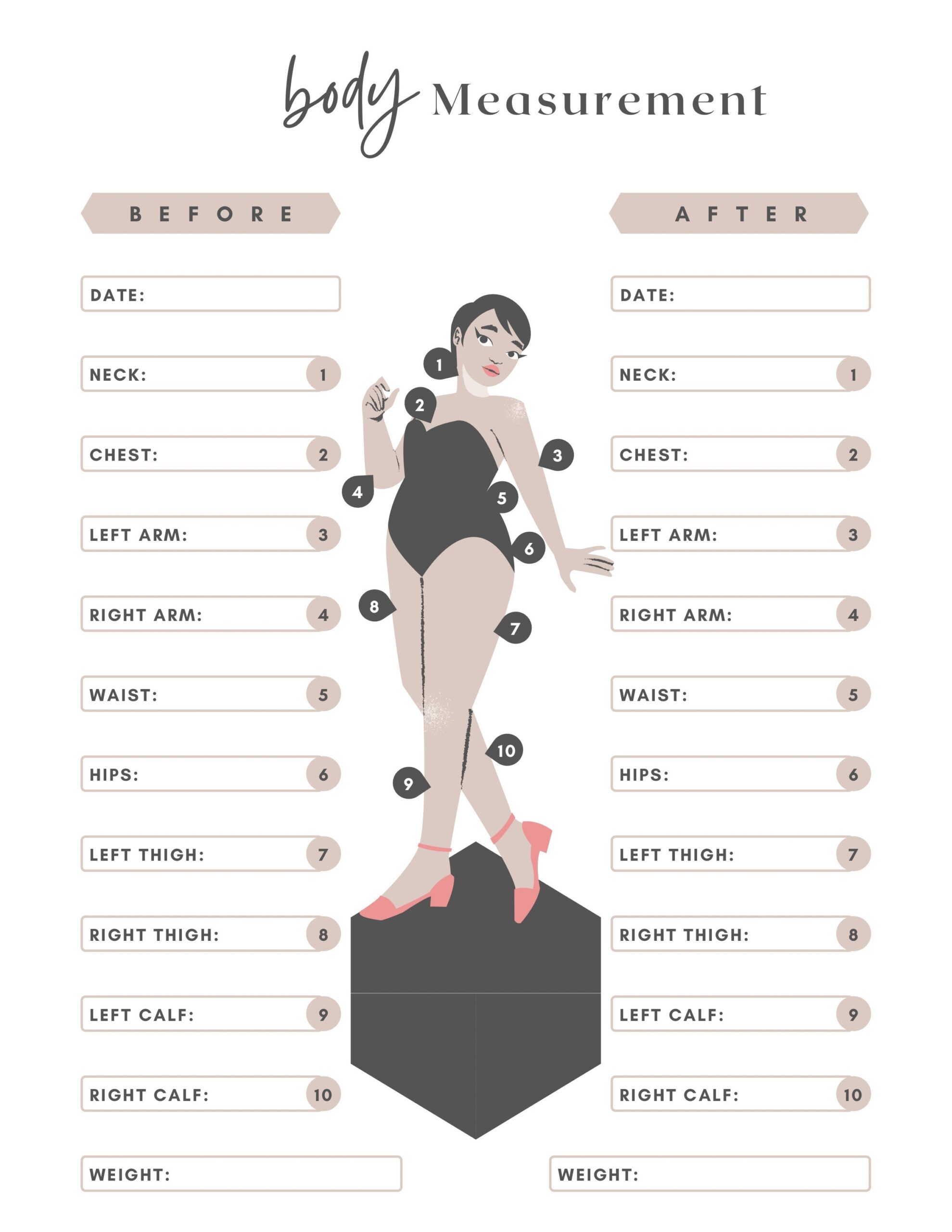 Free Body Measurement Chart Printable