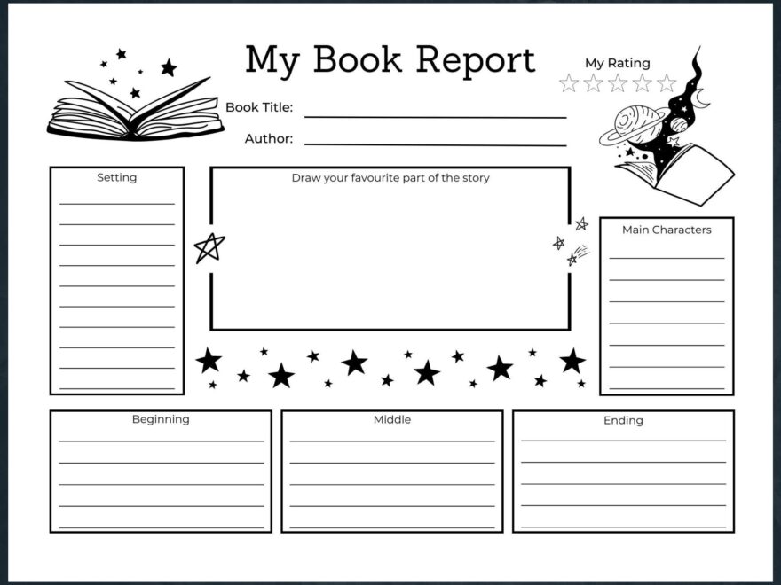 Printable Book Report INSTANT DOWNLOAD Printable Activity Book Report Template Book Review Book Report Printable Home School Reading Etsy