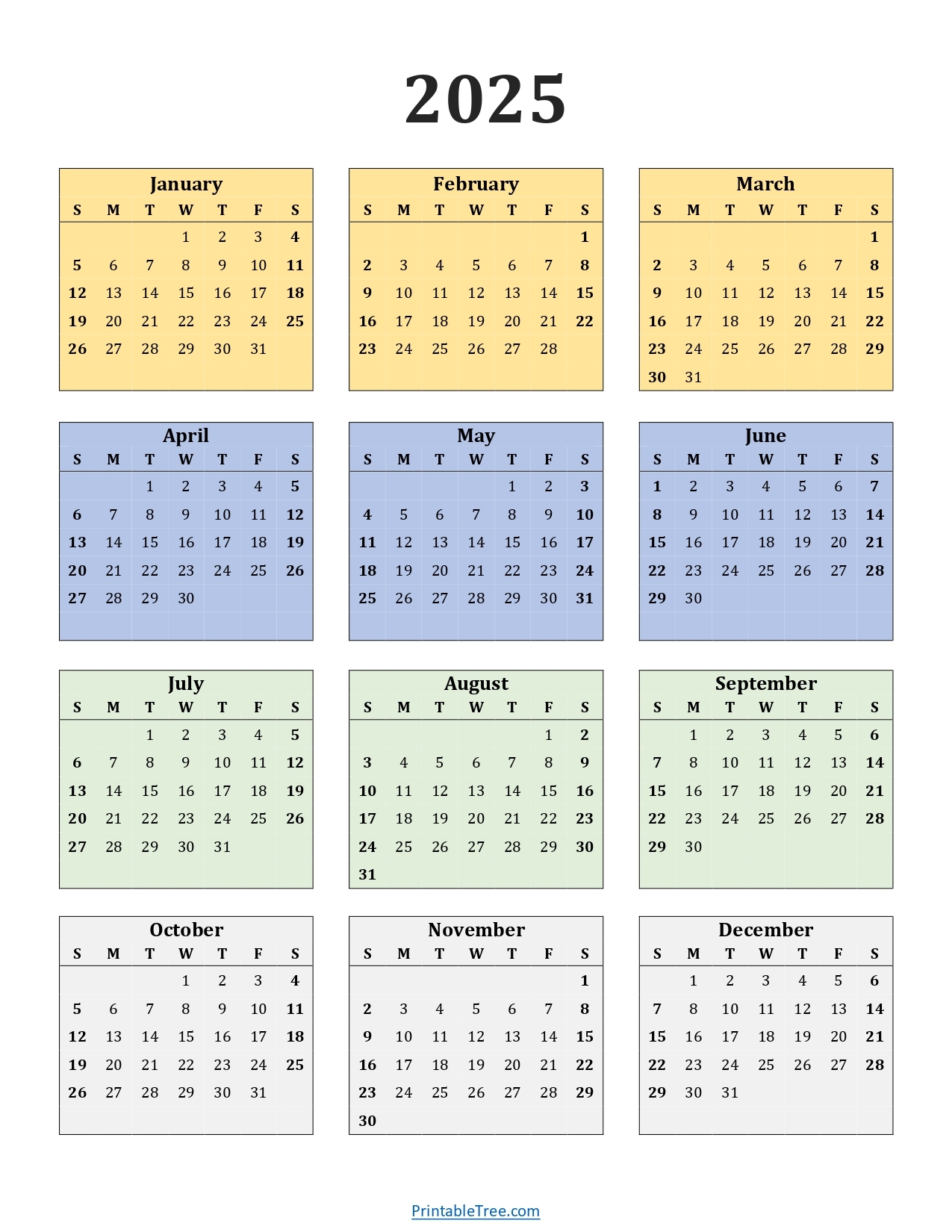 Printable Calendar One Page Every Day