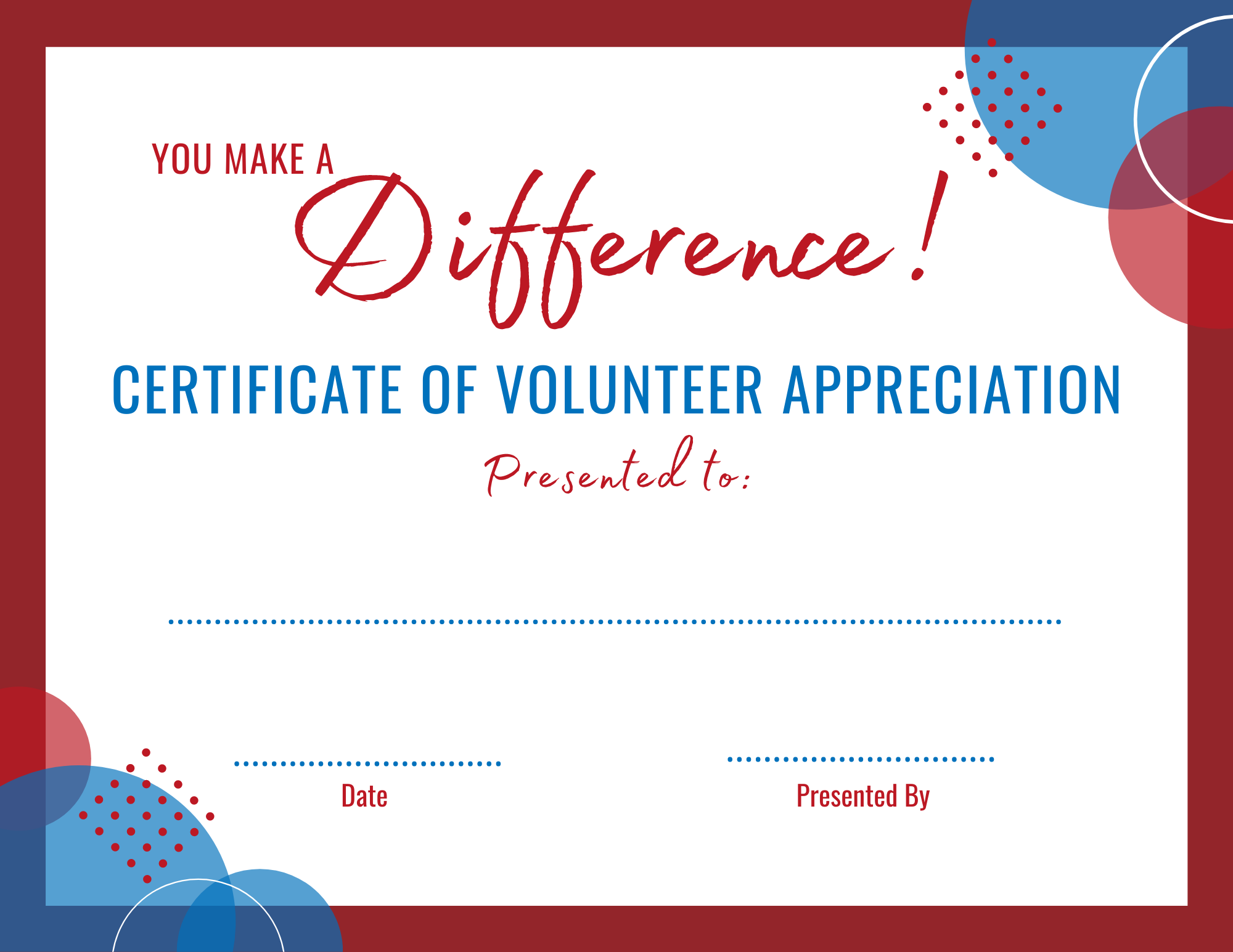 Printable Certificates For Volunteer Appreciation SignUp
