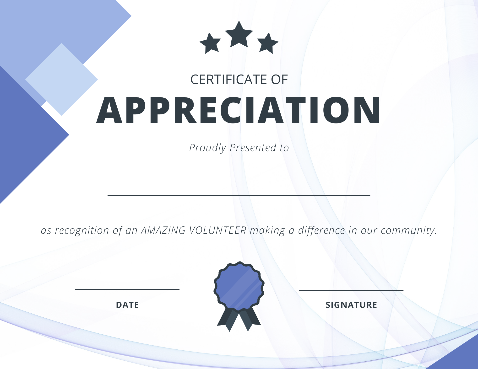 Printable Certificates For Volunteer Appreciation SignUp