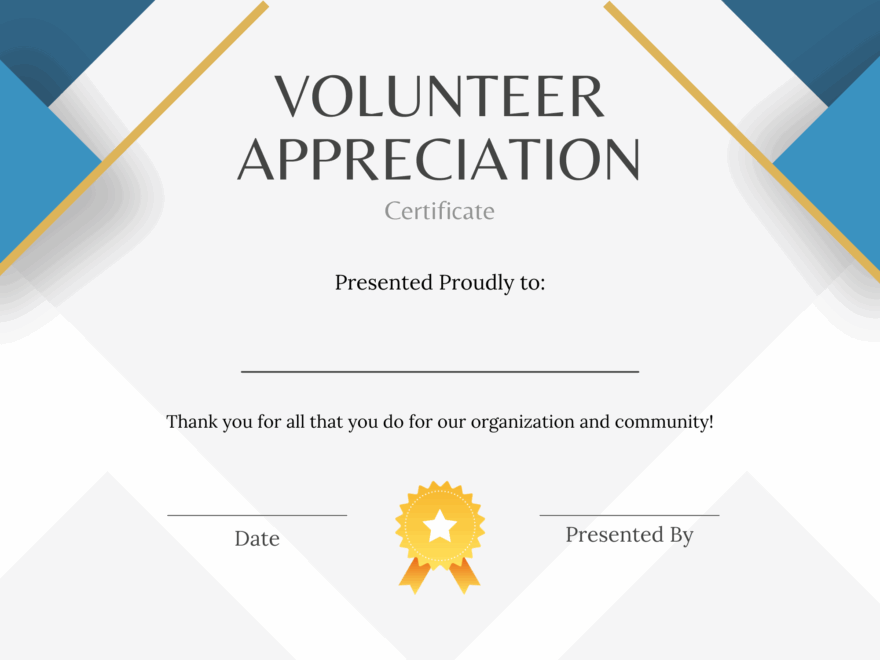 Printable Certificates For Volunteer Appreciation SignUp