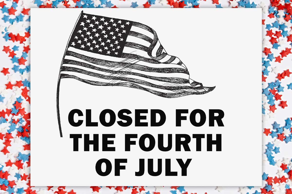 4th of july office closed template