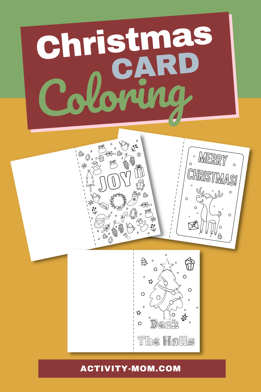 Printable Coloring Christmas Cards For Kids The Activity Mom