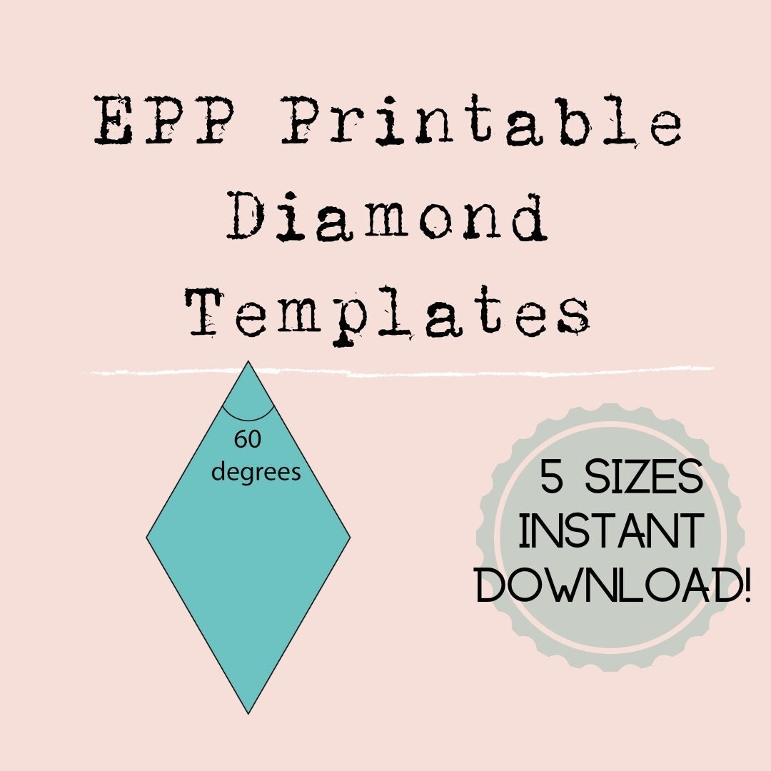 Printable Diamond Templates In 5 Sizes 60 Degree 6 Point Star Etsy