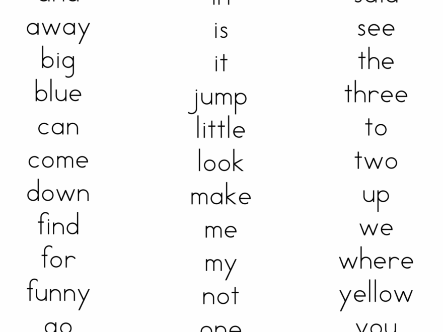 Printable Dolch Word Lists A To Z Teacher Stuff Printable Pages And Worksheets