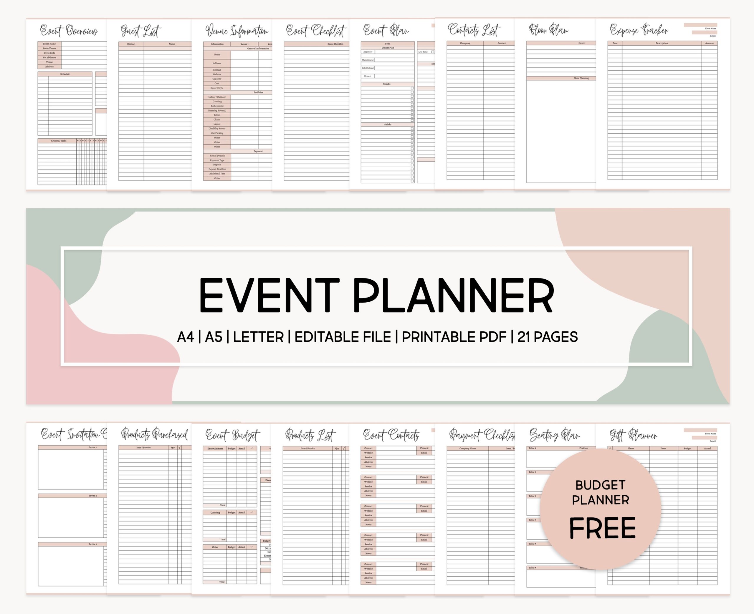 Gala Planning Printable Template