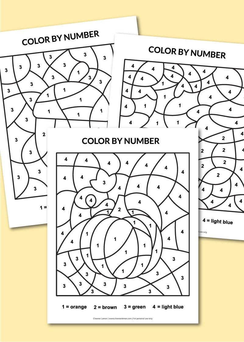 Free Printable Fall Color By Number