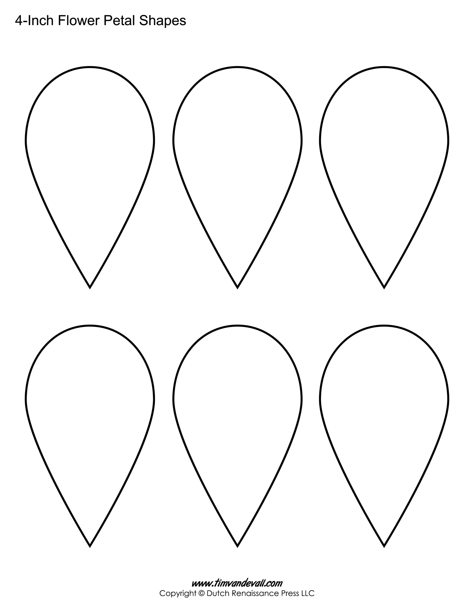 Printable 6 Petal Flower Template
