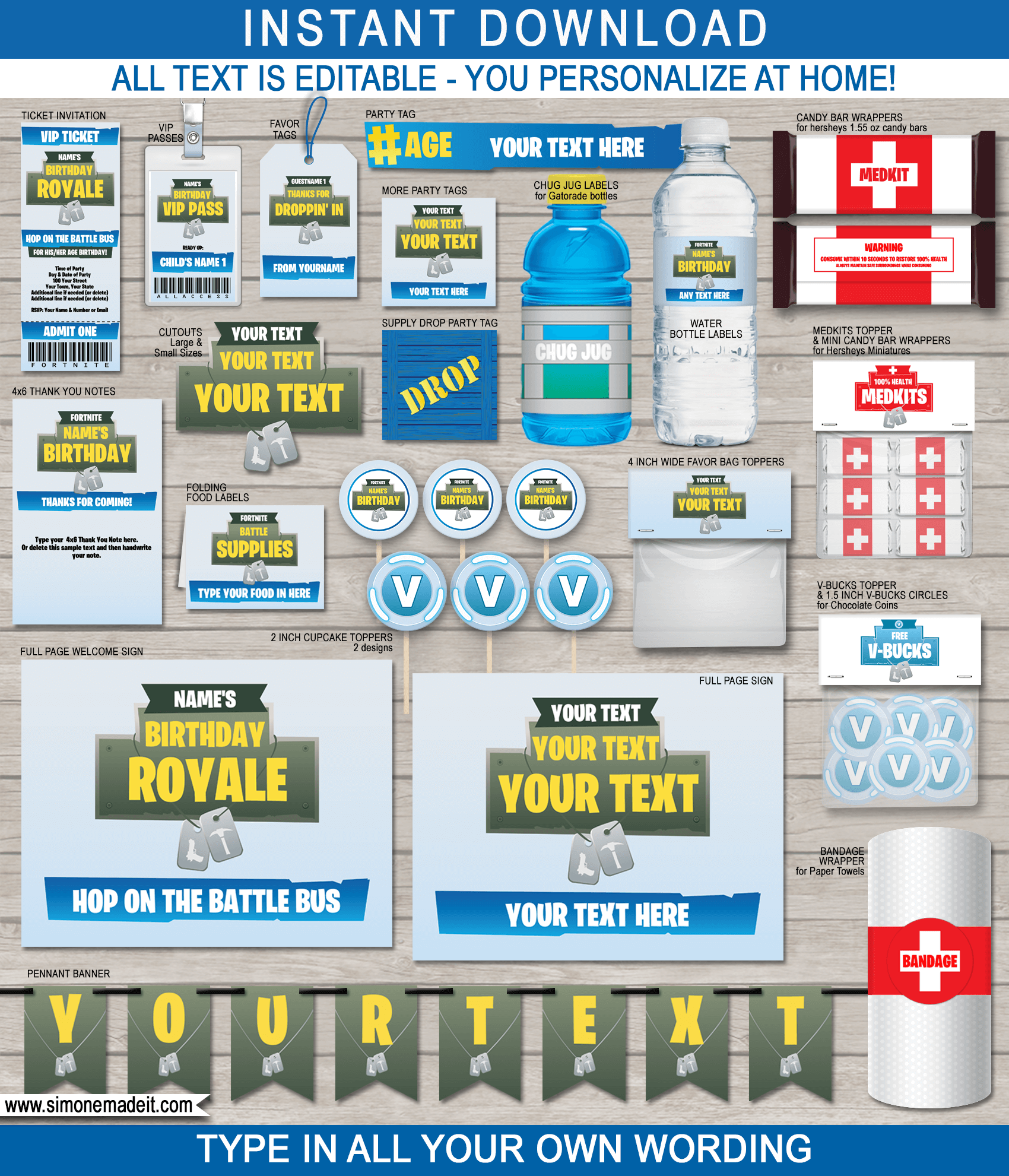 Free Printable Fortnite Birthday Card