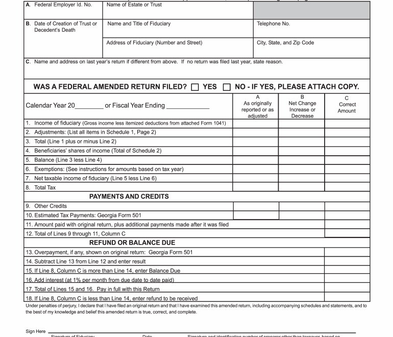 Printable Georgia Form 500 Fill Online Printable Fillable Blank PdfFiller