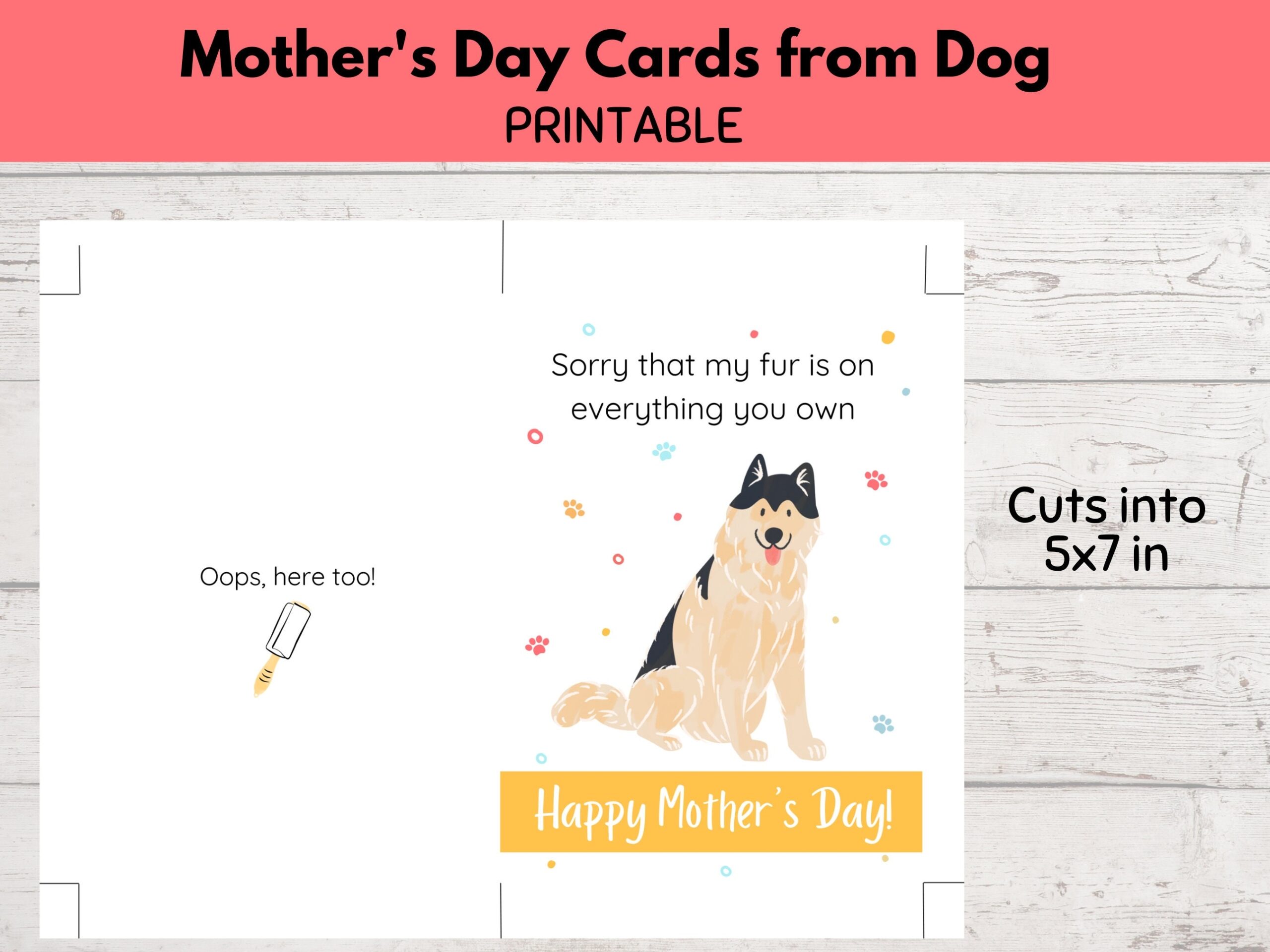 Printable Mothers Day Card From Dog Funny Mother s Day Greeting Cards Dog Mom Card Gifts For Her Etsy