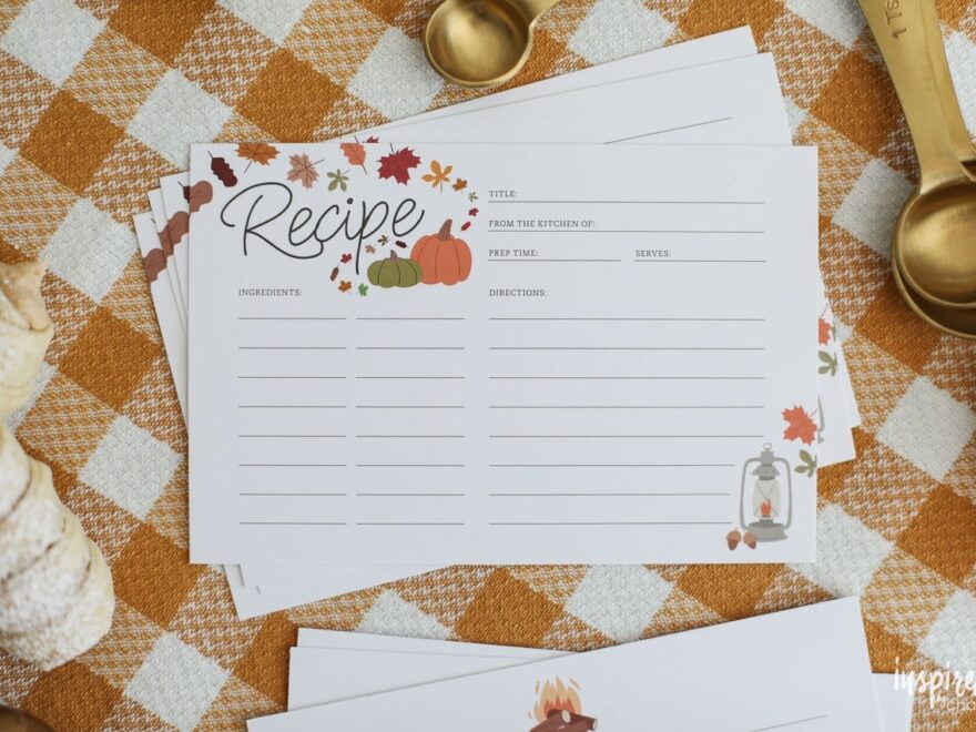 Printable Recipe Cards For Fall FREE Recipe Card Download