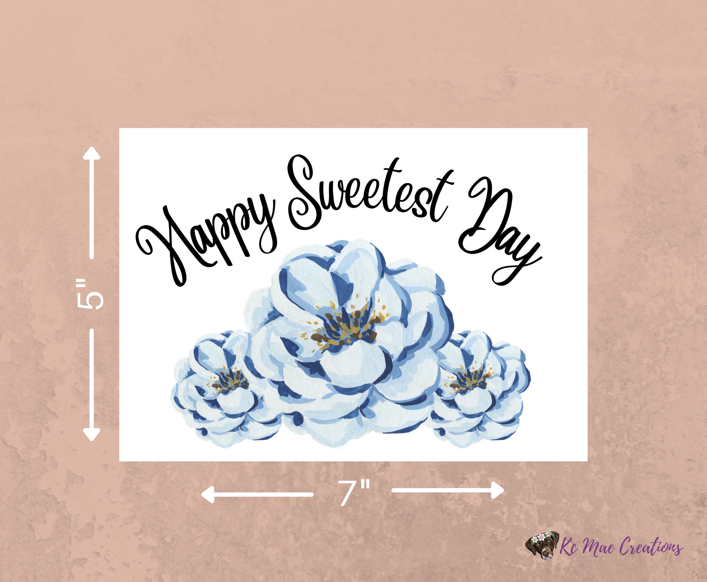 Printable Sweetest Day Flower Greeting Card Instant Download 5x7 Inch Card Friend Gift Happy Sweetest Day Etsy