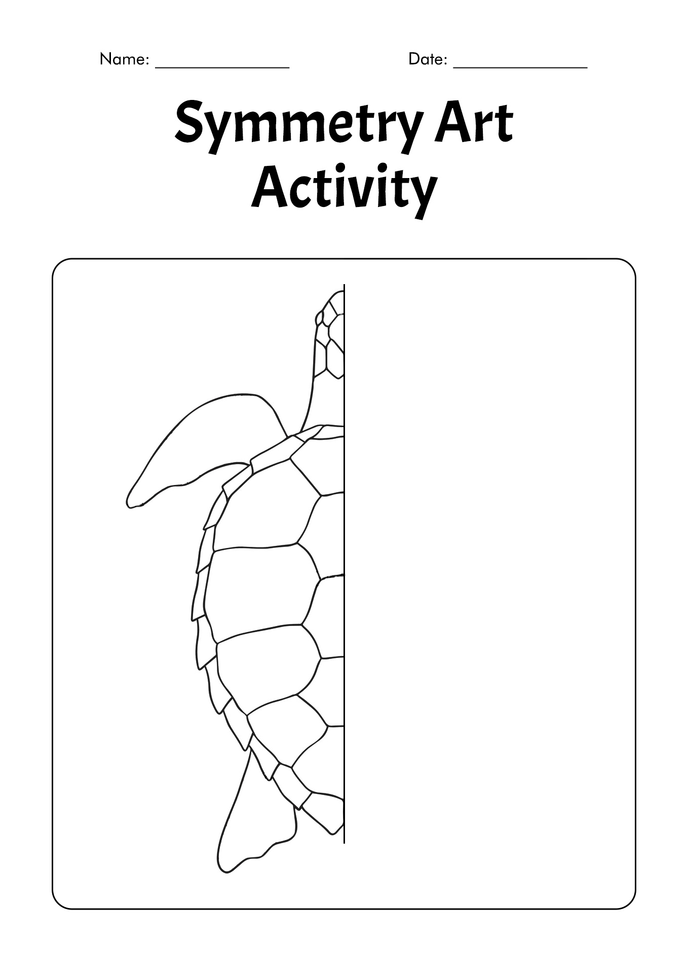 Printable Symmetry Turtle Class Playground