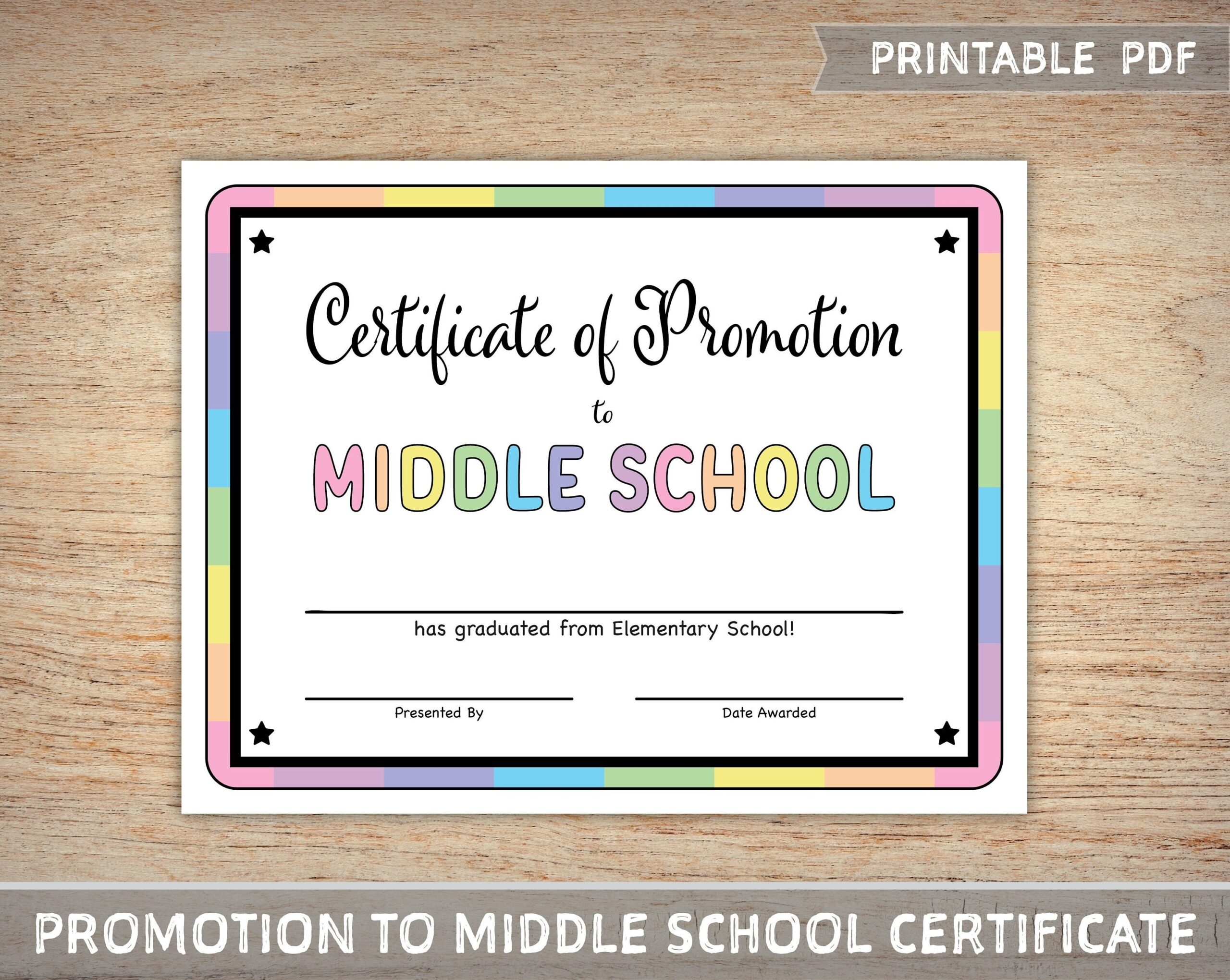 Promotion Certificates For Sunday School Etsy