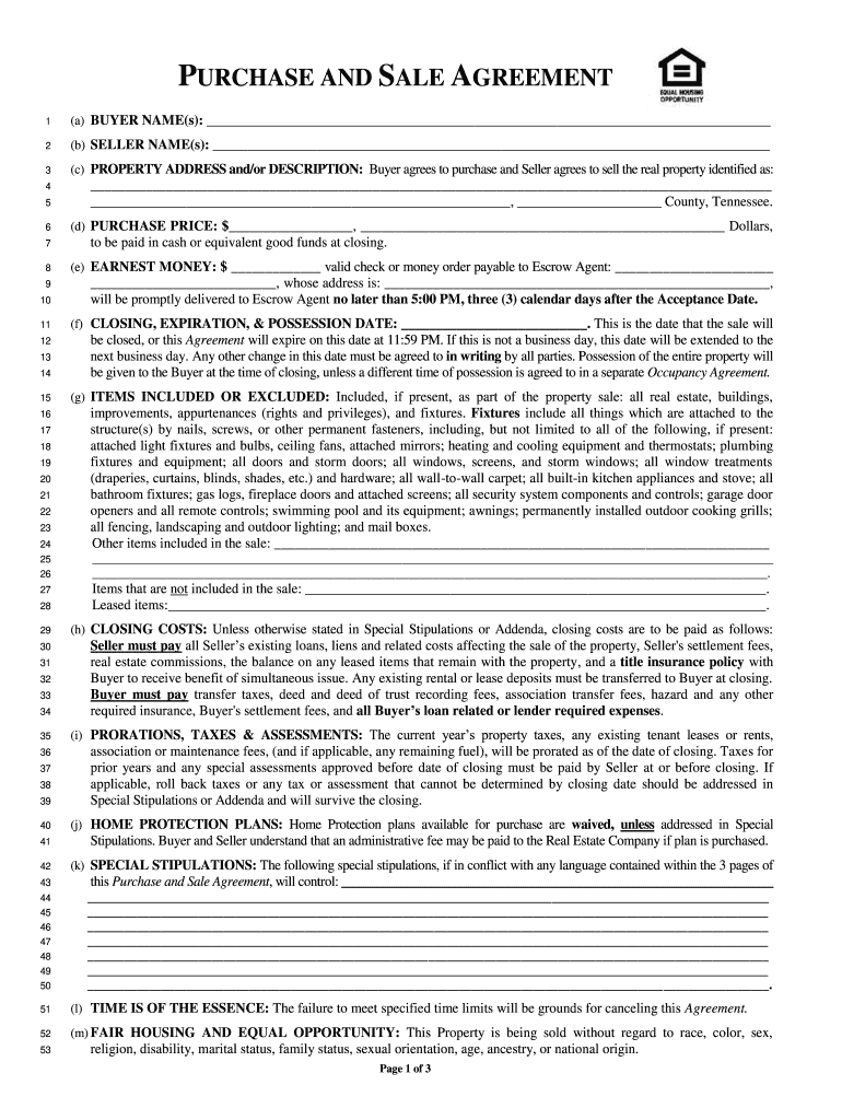 Purchase Agreement Template Fill Online Printable Fillable Blank PdfFiller