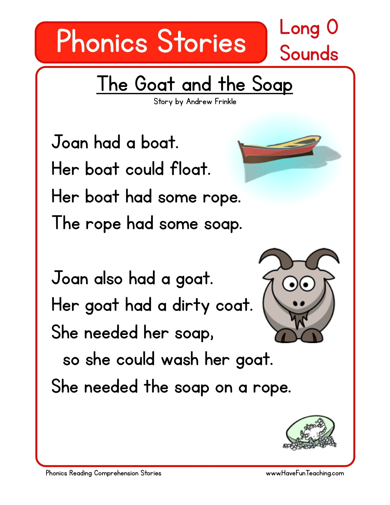 Reading Comprehension Worksheet The Goat And The Soap