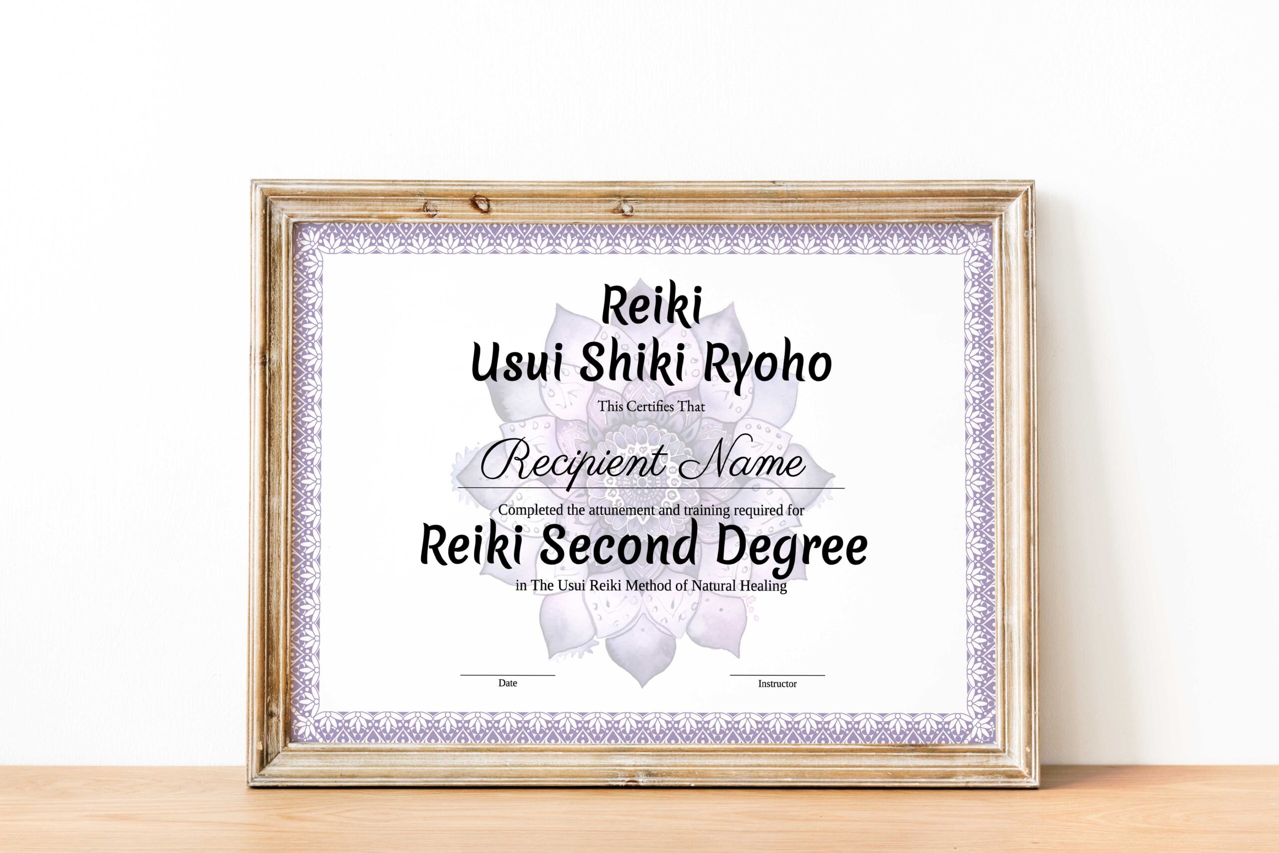 Free Reiki Level 1 Certificate Printable Template