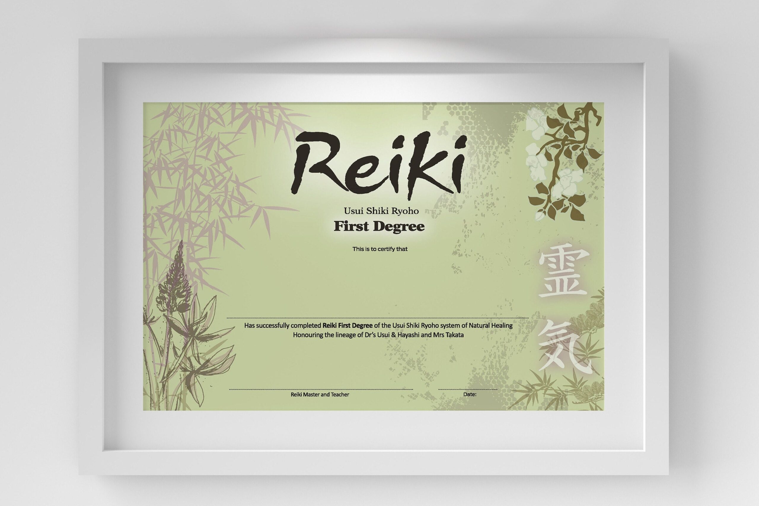 Reiki One Certificate Template I Reiki Spiritual Teacher Master Course I Digital Download Print at home Certificate I Reiki Certification Etsy