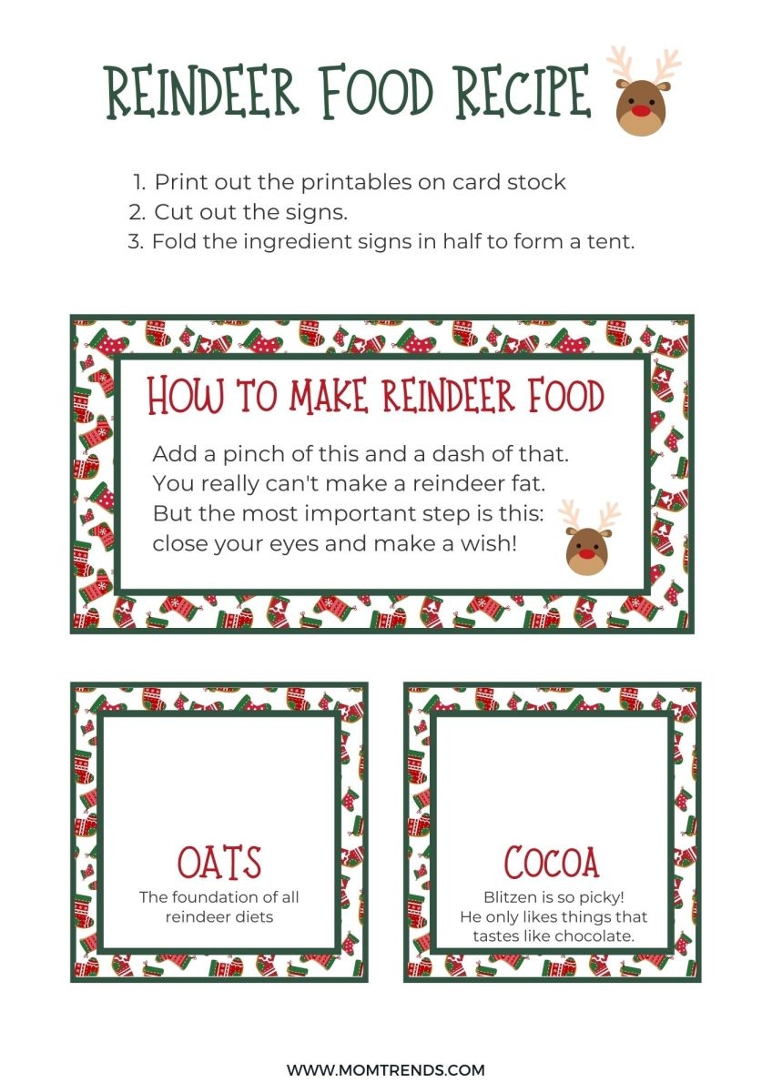 Reindeer Food Free Printable Tags