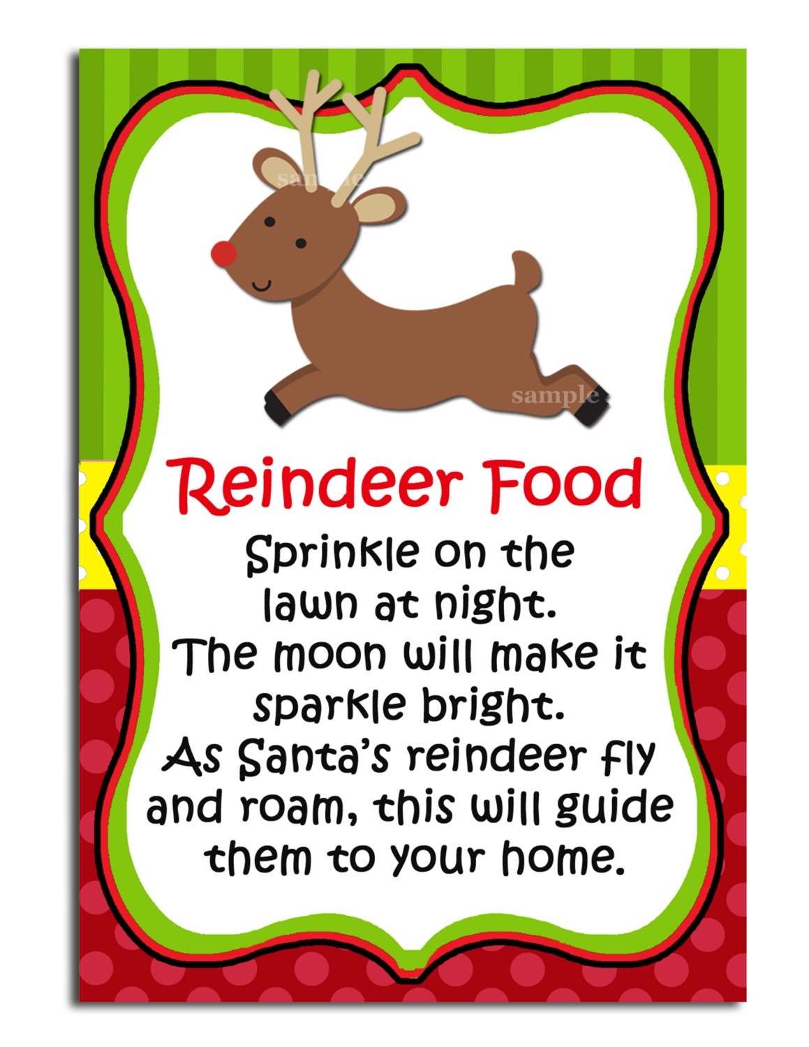 Reindeer Food Printable Labels Instant Download Etsy