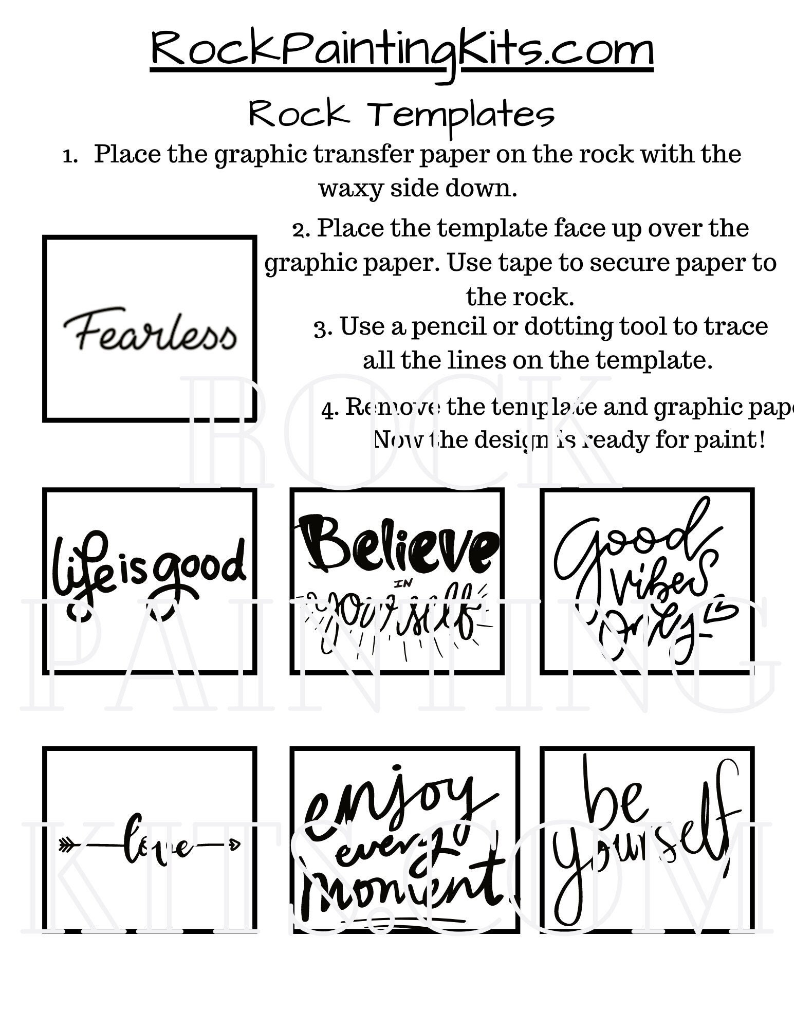Rock Painting Quotes Templates Etsy
