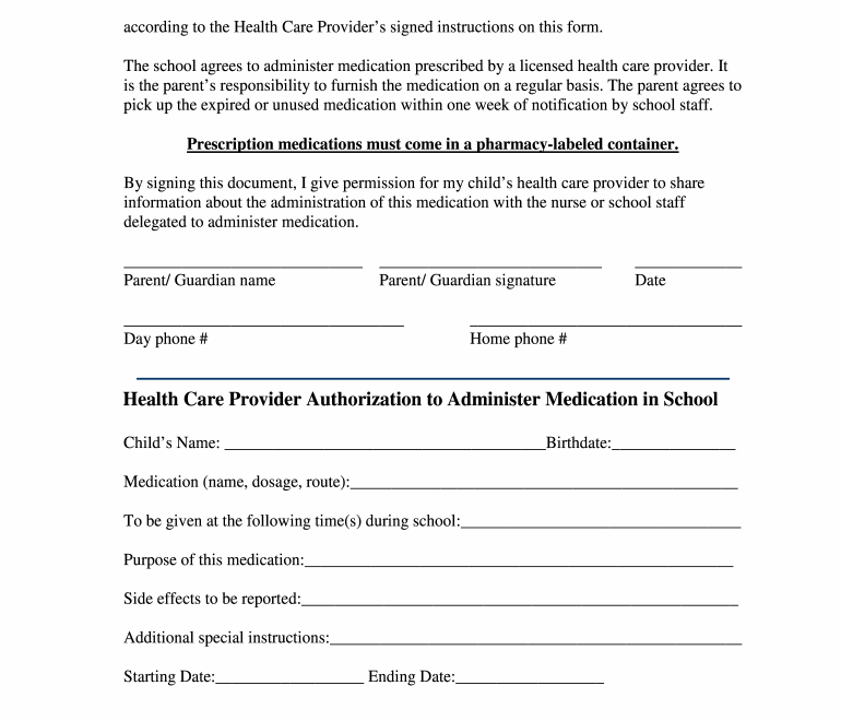 School Medication Administration Form Pdf Fill Online Printable Fillable Blank PdfFiller