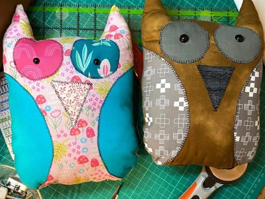 Scrap Fabric Owl Soft Toy Free Pattern Templates Tutorial