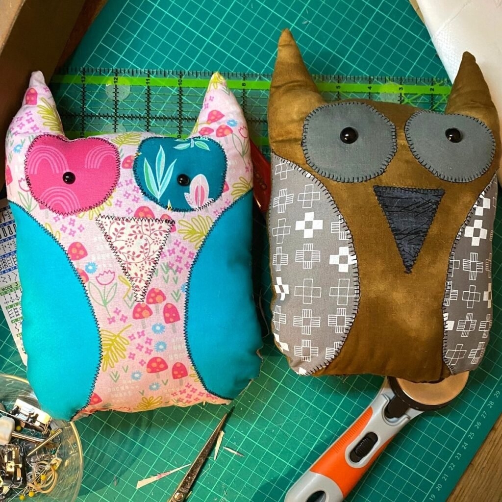Scrap Fabric Owl Soft Toy Free Pattern Templates Tutorial