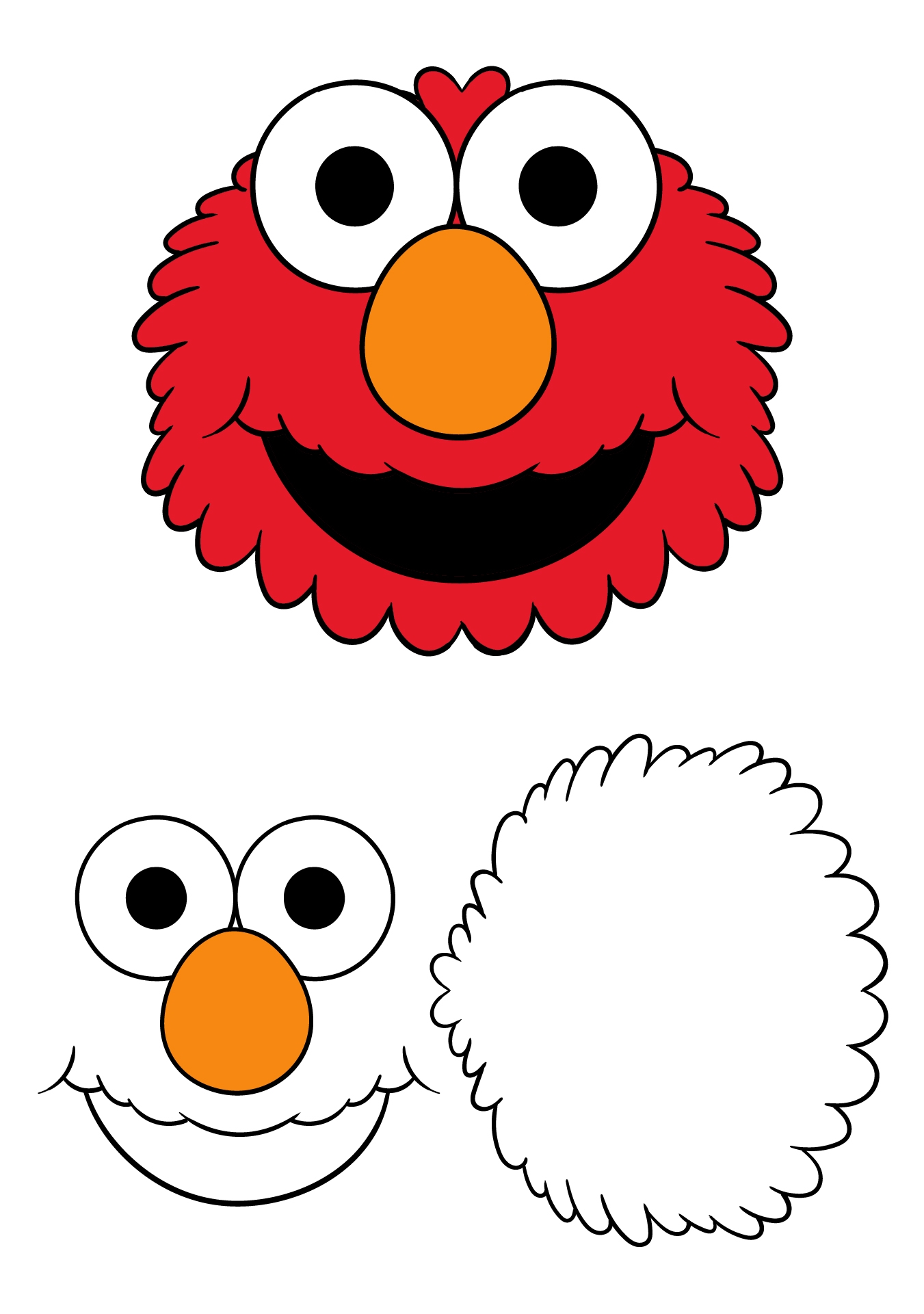 Elmo Face Printable Template
