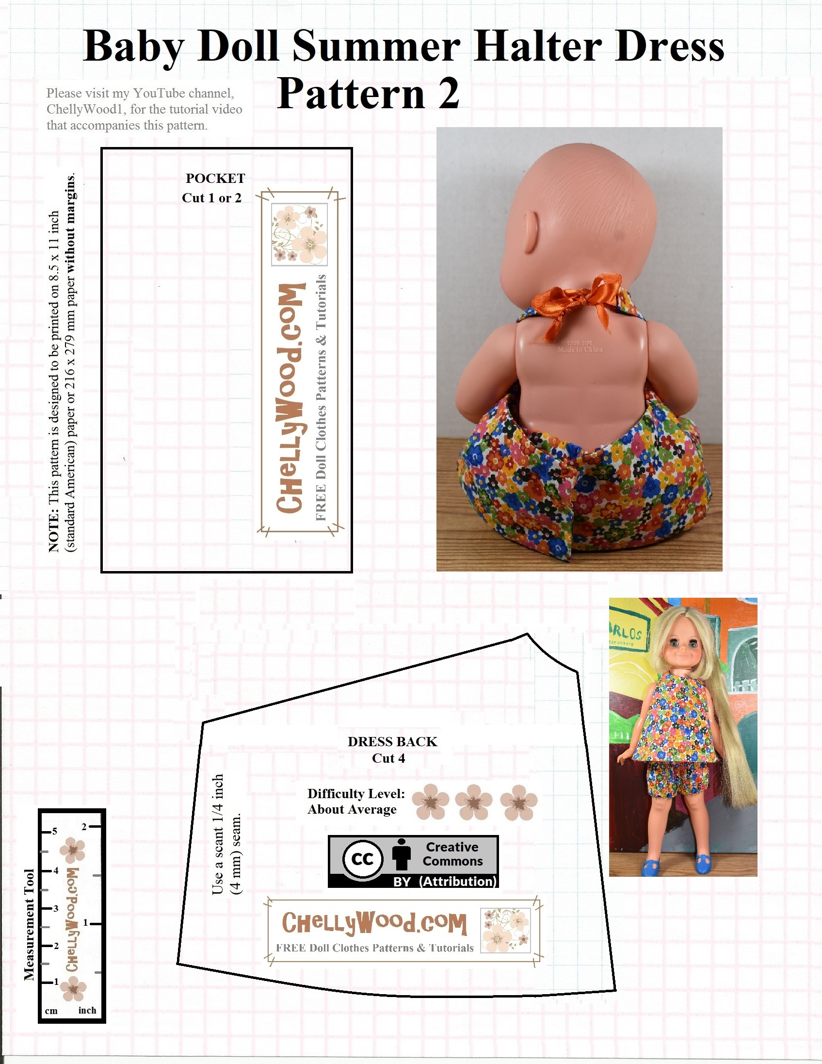 Sew A Summer Outfit For baby dolls W free Pattern ChellyWood Free Doll Clothes Patterns