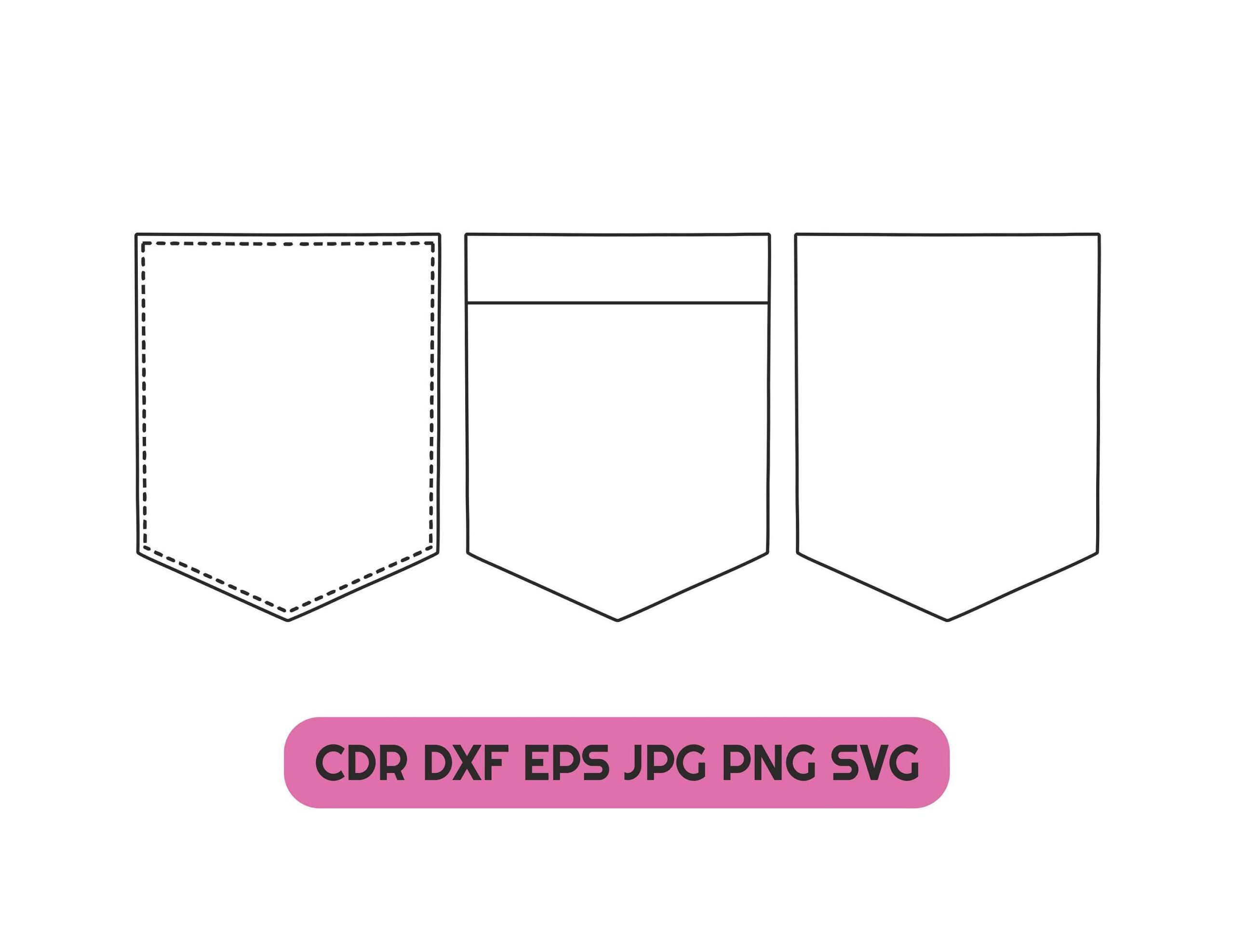 Shirt Pocket Svg Cutting Files Vector Pocket Clipart Download Files Silhouette Pocket Monogram Svg Files Printable Files For Cut Etsy