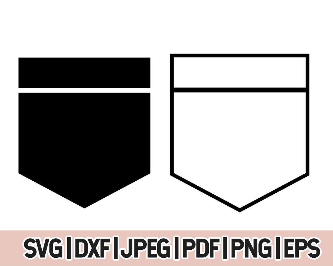 Shirt Pocket SVG Shirt Pocket Clipart Set Pocket Graphic Cut File For Cricut Pocket Outline SVG Png Dxf Etsy