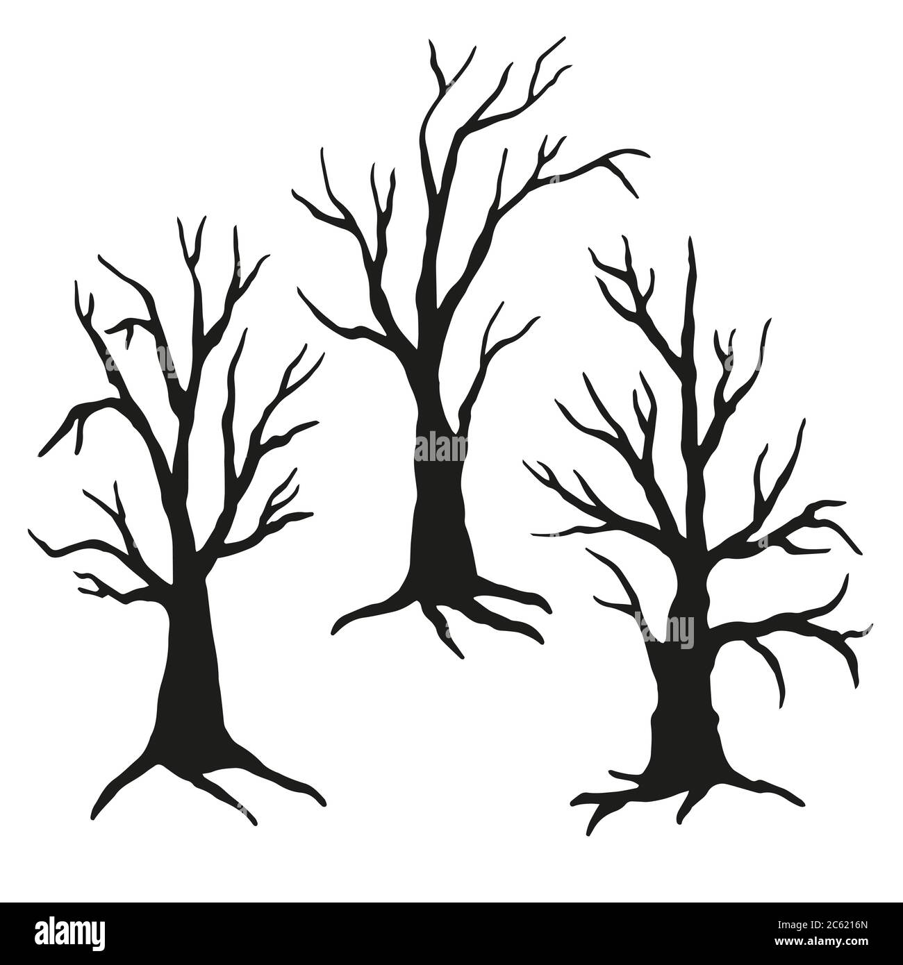Spooky Tree Illustration Cut Out Stock Images Pictures Alamy