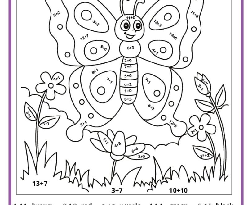 Spring Color By Number Pages K12 Math Worksheets