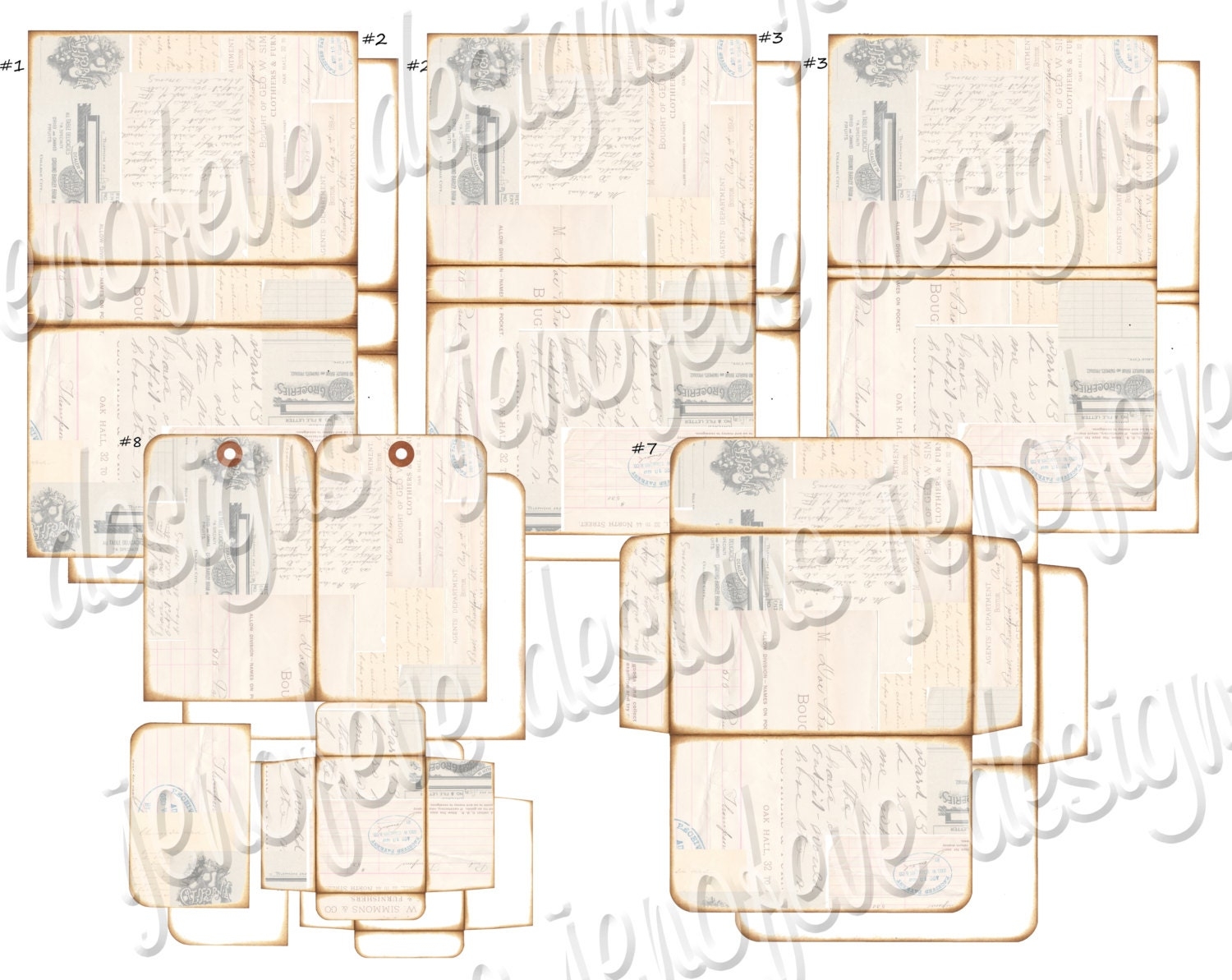 Stack The Pages Printable Mini Album Collage Plain Templates Etsy