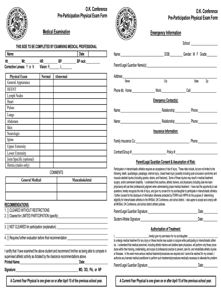 Standard Physical Form Fill Online Printable Fillable Blank PdfFiller
