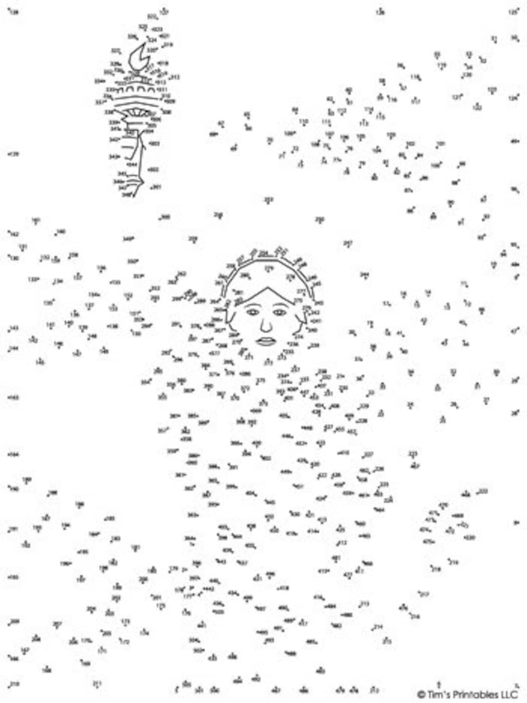 Statue Of Liberty Extreme Difficulty Dot to dot Connect The Dots PDF Etsy