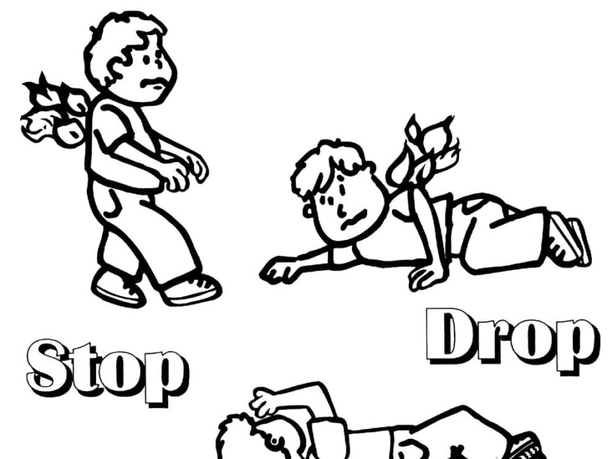 Stop Drop And Roll Coloring Page Download Print Or Color Online For Free