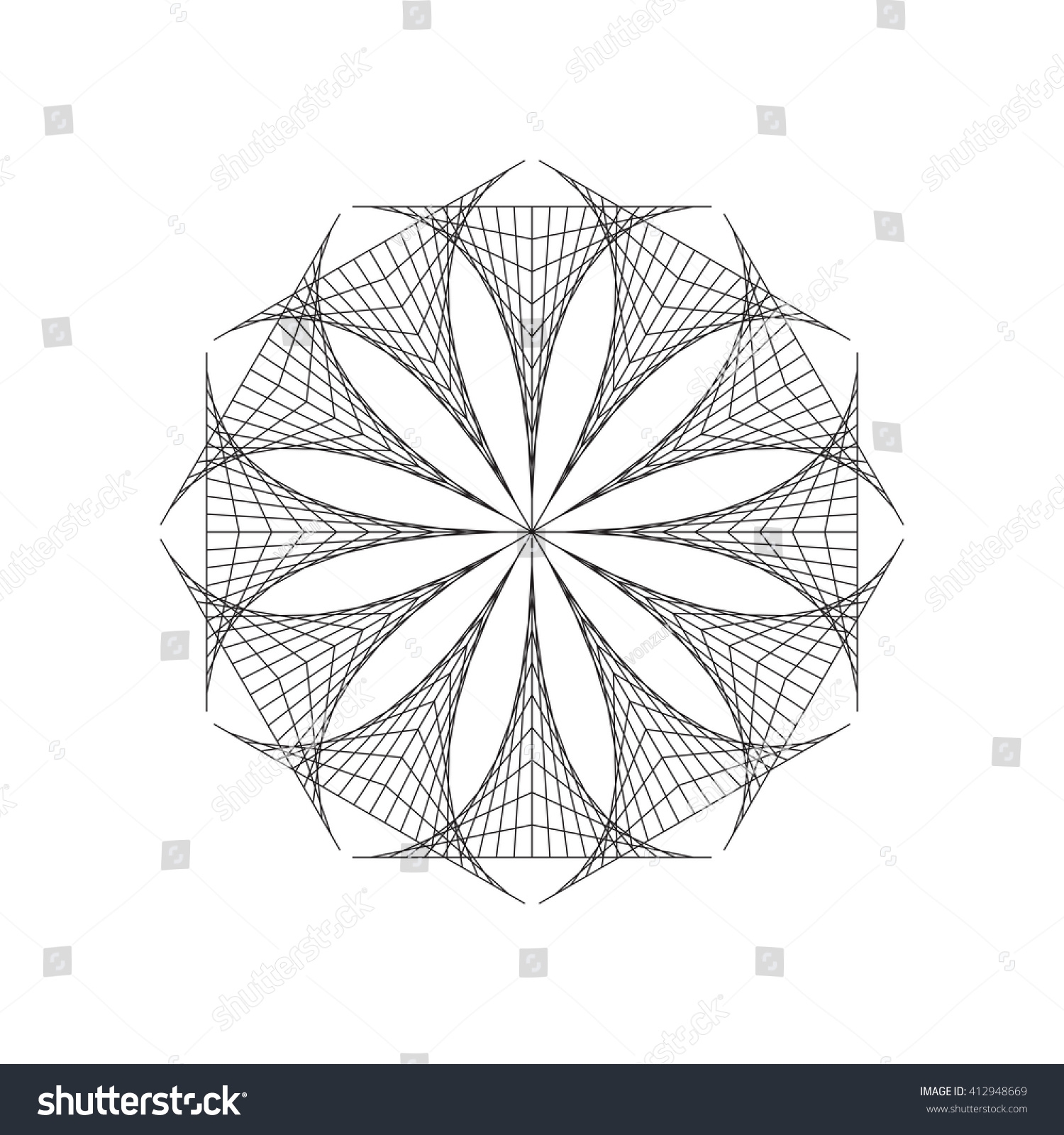 String Art Sacred Geometrywhite Background Stock Stock Vector Royalty Free 412948669 Shutterstock