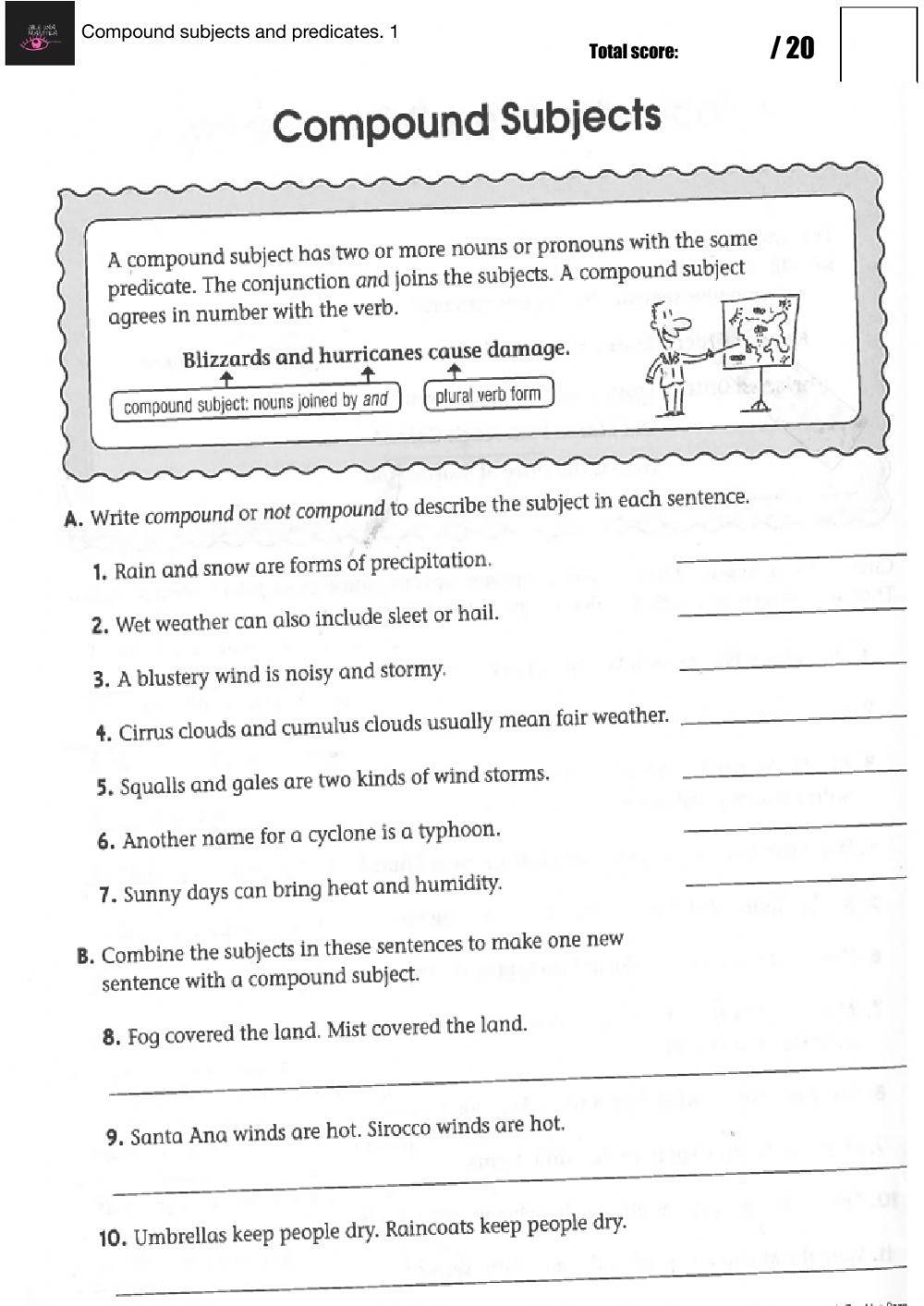 Subject And Predicate Worksheets Free Printable