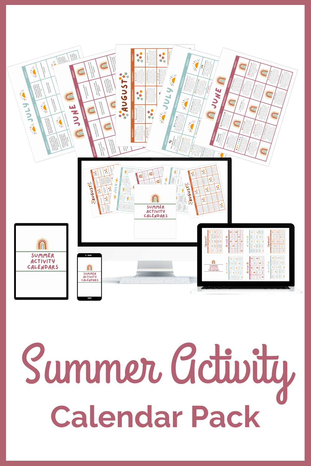 Preschool Physical Activity Printable Calendars