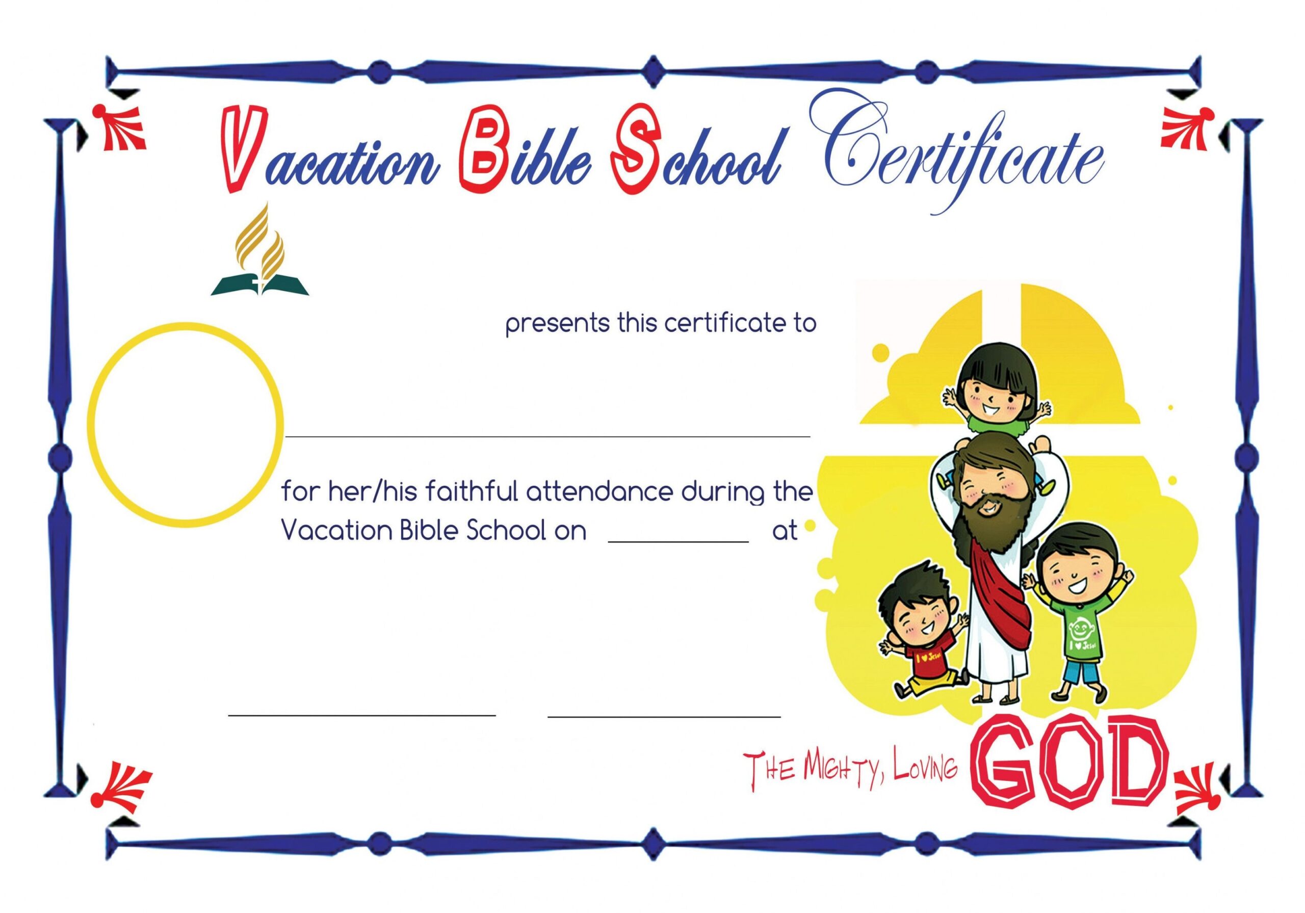 Sunday School Certificate Printable