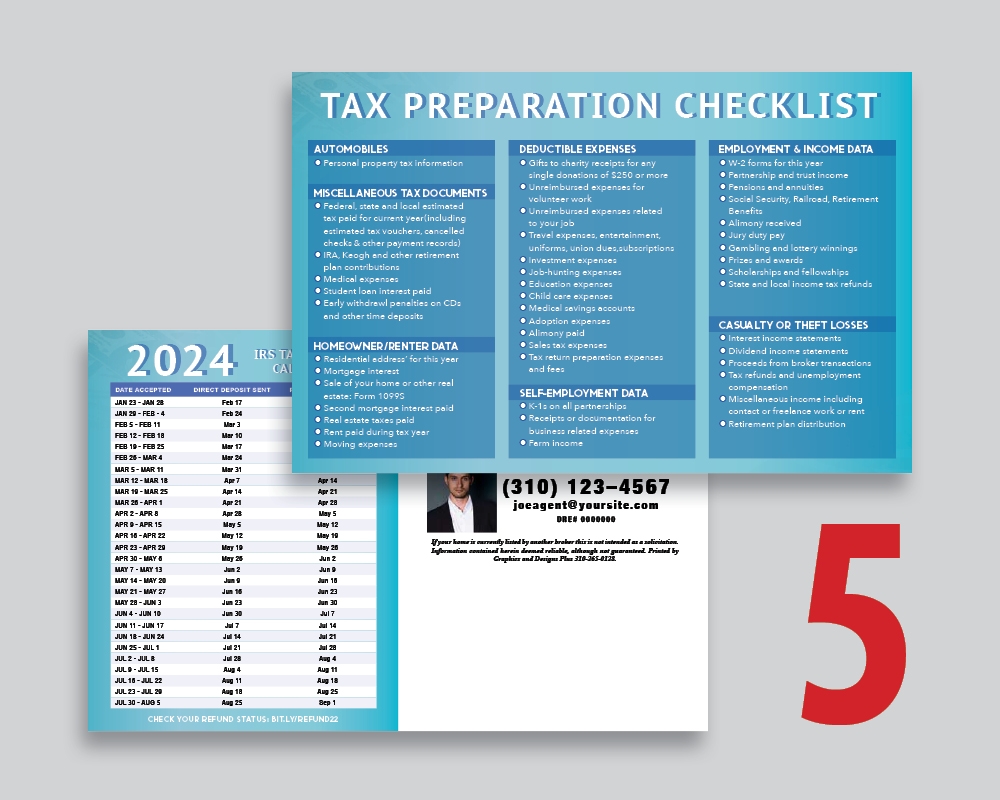 Tax Preparation Checklist Postcards Graphics And Designs Plus