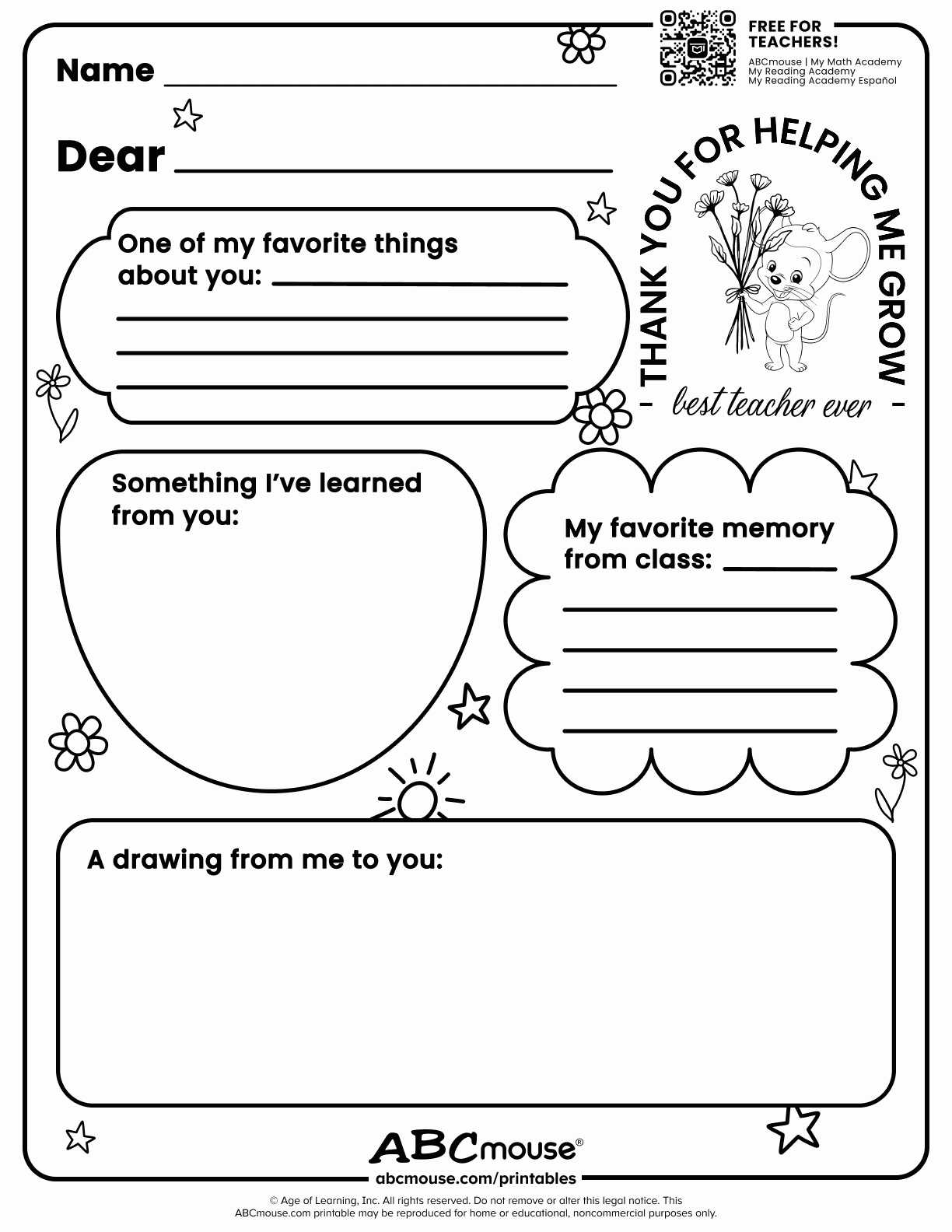 Free Printable Teacher Worksheets
